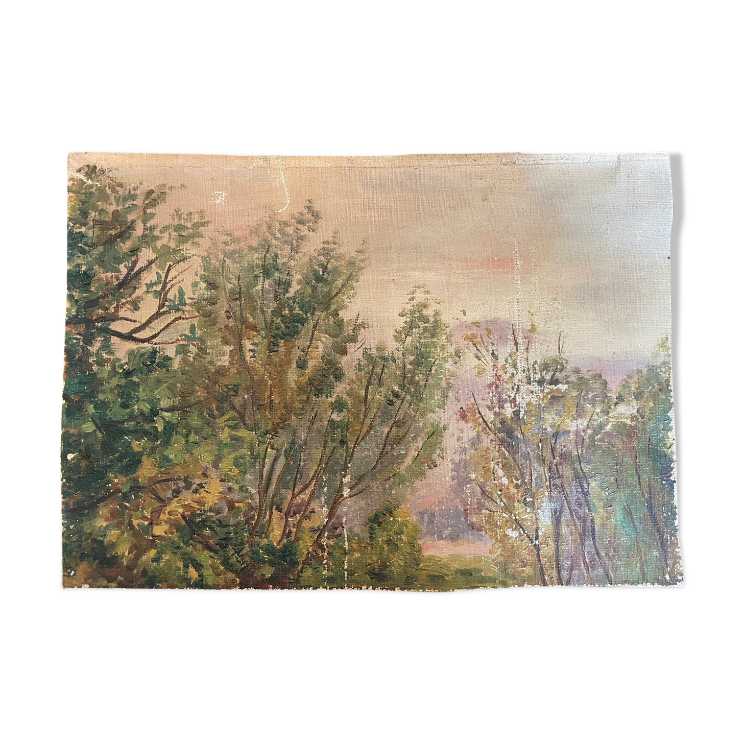 Painting old landscape early twentieth century