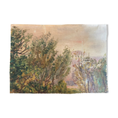 Painting old landscape early twentieth century