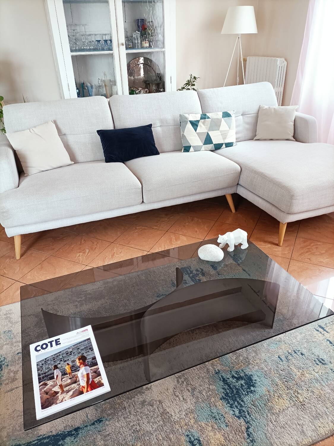 Brushed steel coffee table space age