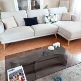 Brushed steel coffee table space age