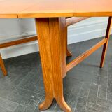Vintage folding gateleg dining table teak