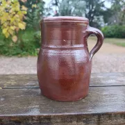 antique glazed stoneware jug / milk pot, late 19th century