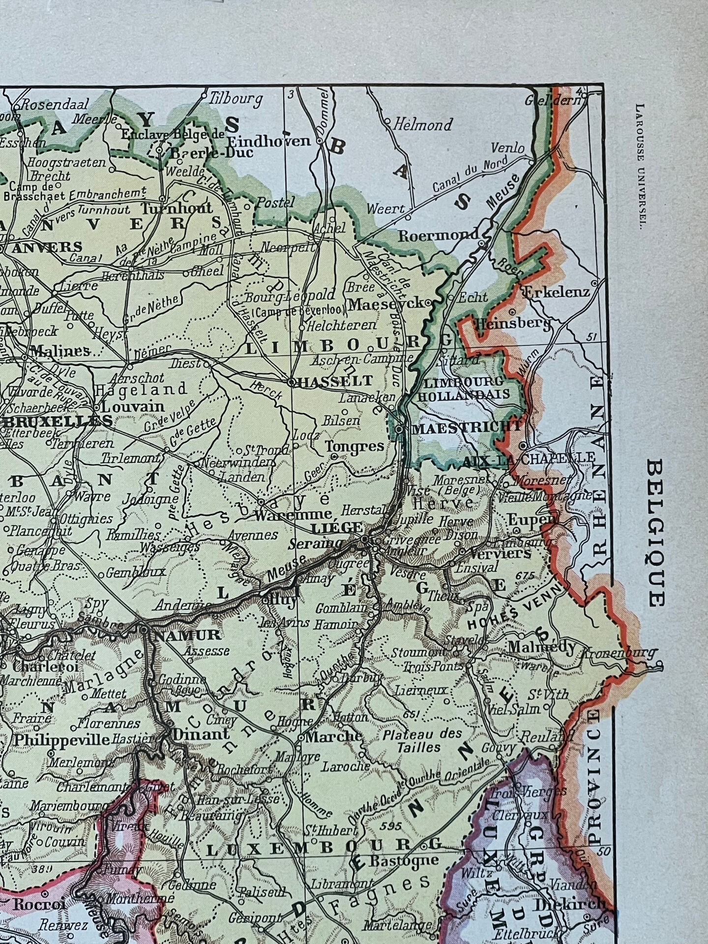 Map of Belgium - 20x29cm 1922