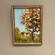 Original Swedish Oil on Canvas - "Autumn Tree" by J. Nilsson - Vintage and Framed - 49 × 38 cm