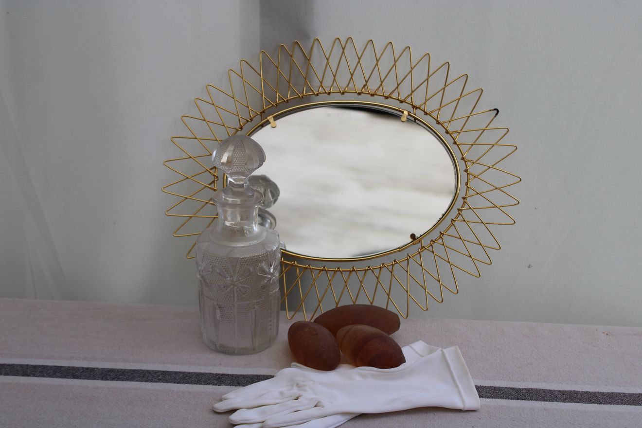 Gilded metal mirror