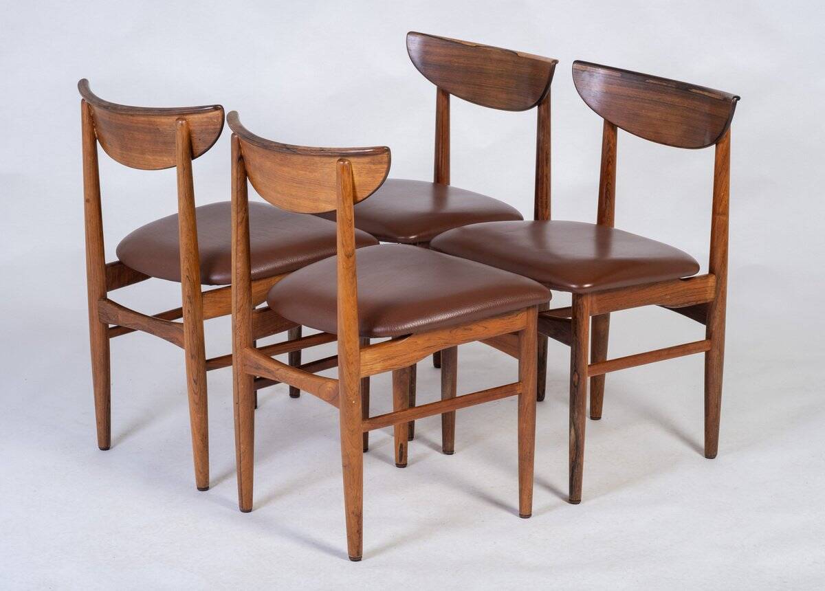 Dining Room Furniture in Rosewood by Skovby, Denmark, 1960s, Set of 4