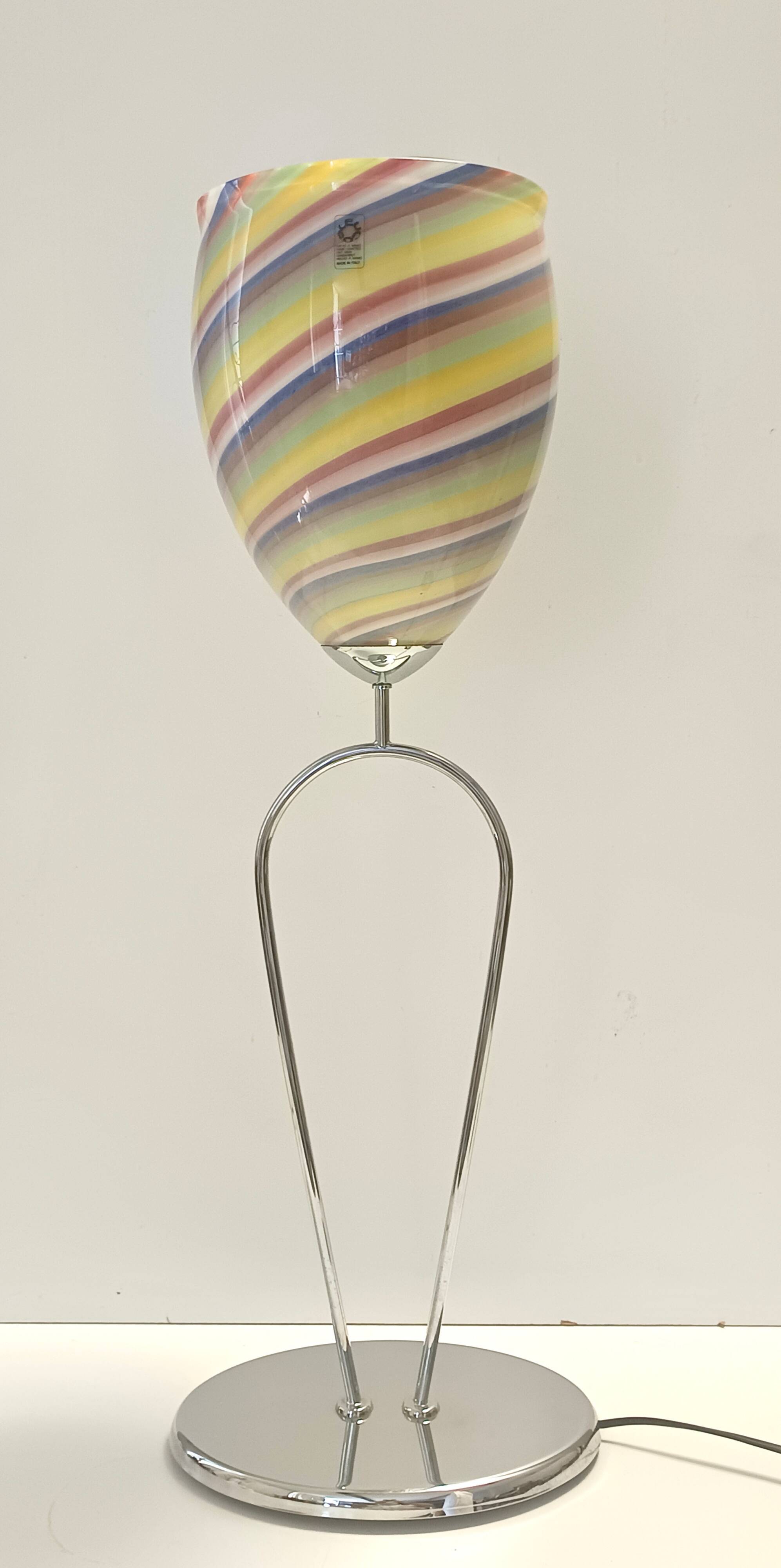 Multicolored Murano Glass Table Lamp by Leucos, Italy 1980s