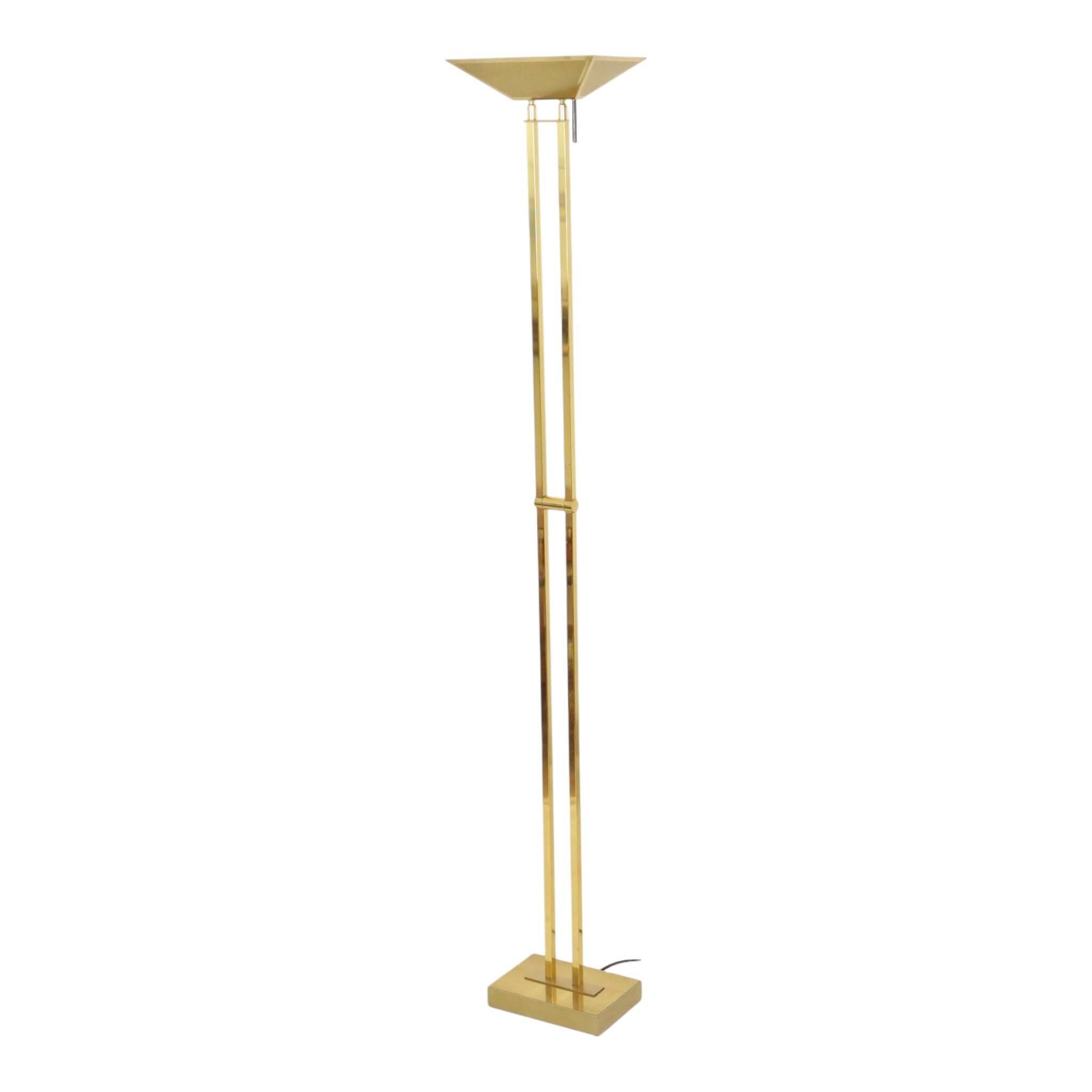 Gold Deknudt Floor Lamp, Willy Rizzo Design, Hollywood Regency