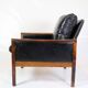 Armchair Made In Rosewood & Black Leather Cushions By Hans Olsen From 1960s