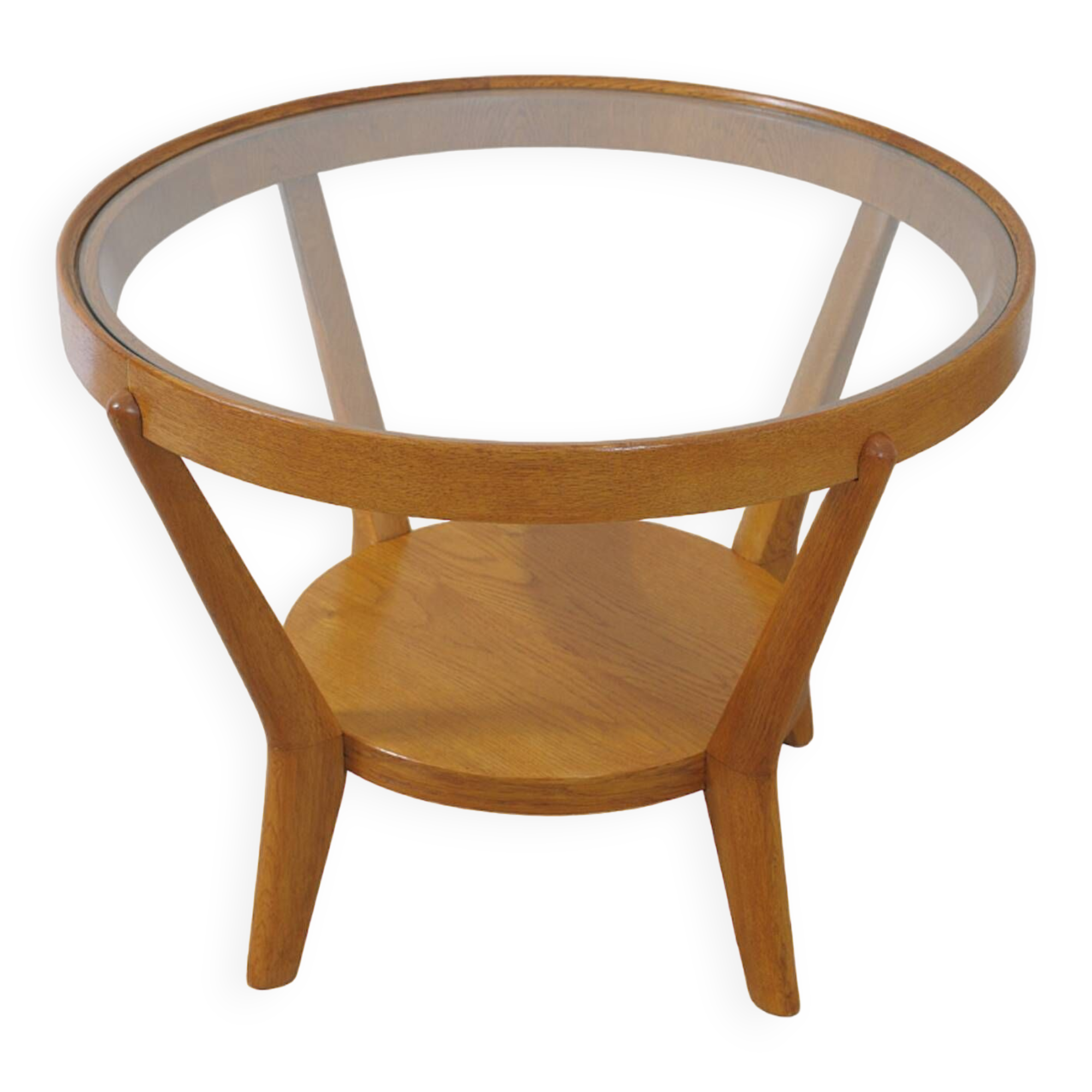 Table basse vitrée entièrement rénovée par Kropacek & Kozelka, 1944