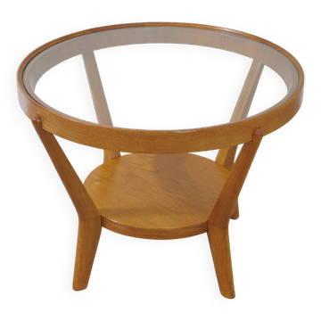 Table basse en verre entièrement rénovée par Kropacek & Kozelka, 1944