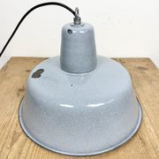 Industrial grey enamel factory pendant lamp, 1960s