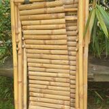 Pair of bamboo deck chairs, deckchairs