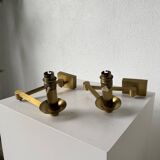 Pair of brass wall lights with articulated arms from the 70s