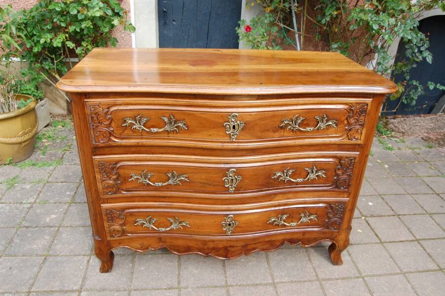 18th-century Louis XV walnut commode.