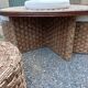 Vintage coffee table + 4 poufs