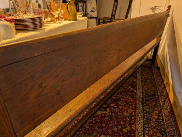 Banc de château ancien en chêne massif – Style Rustique / XIXème
