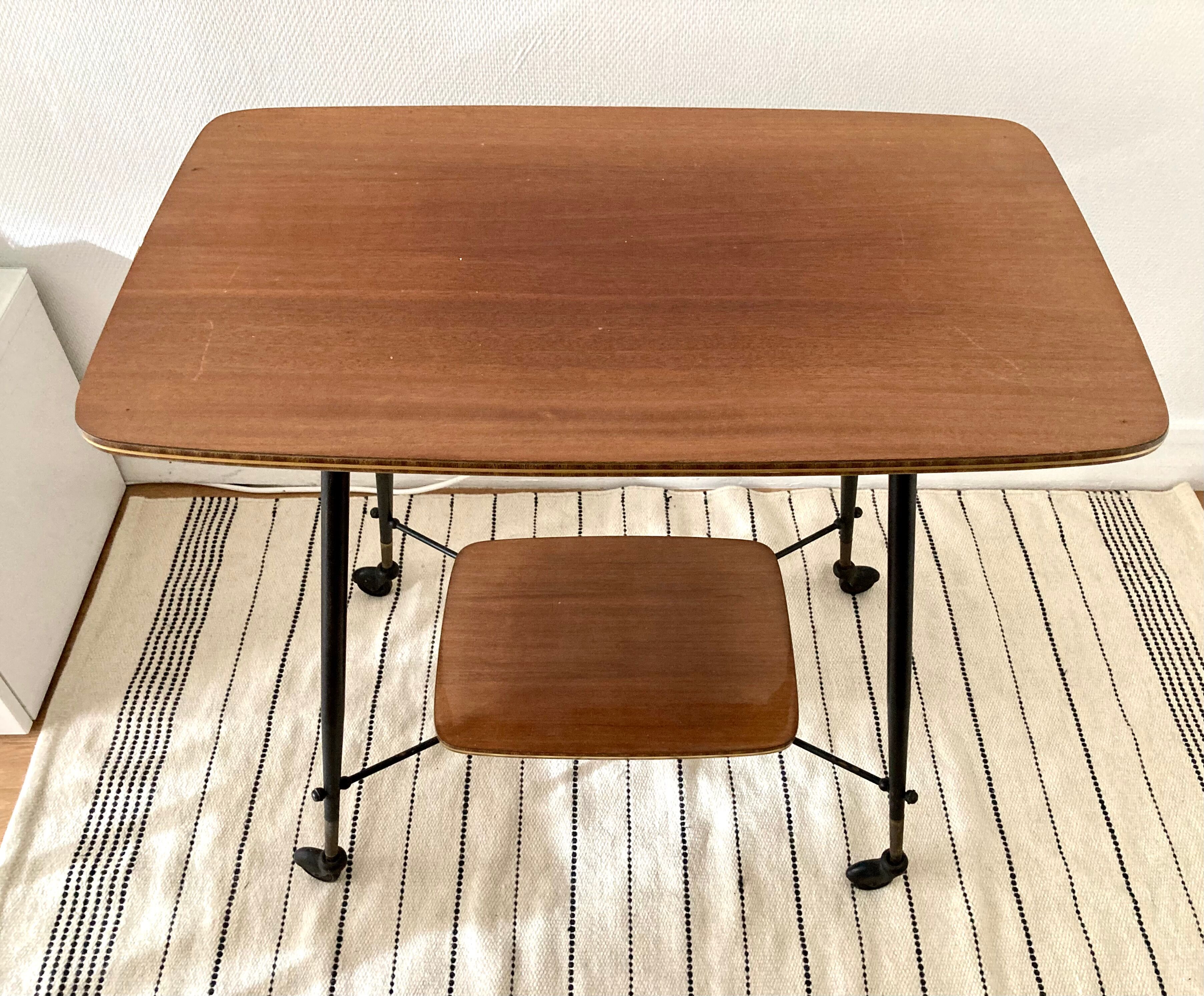 Vintage rolling side table