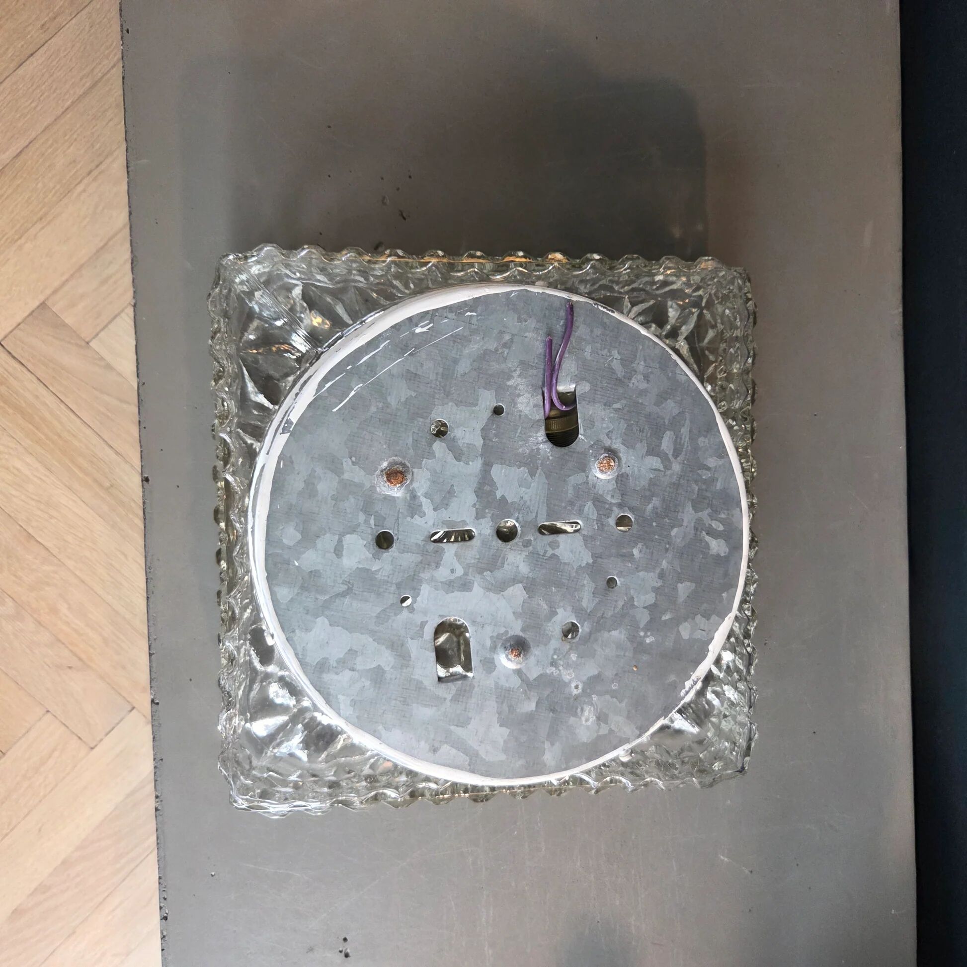 Moulded glass ceiling light