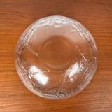 Large vintage Swedish glass bowl with floral decoration by Ann Wärff for Kosta Boda, 1970s.