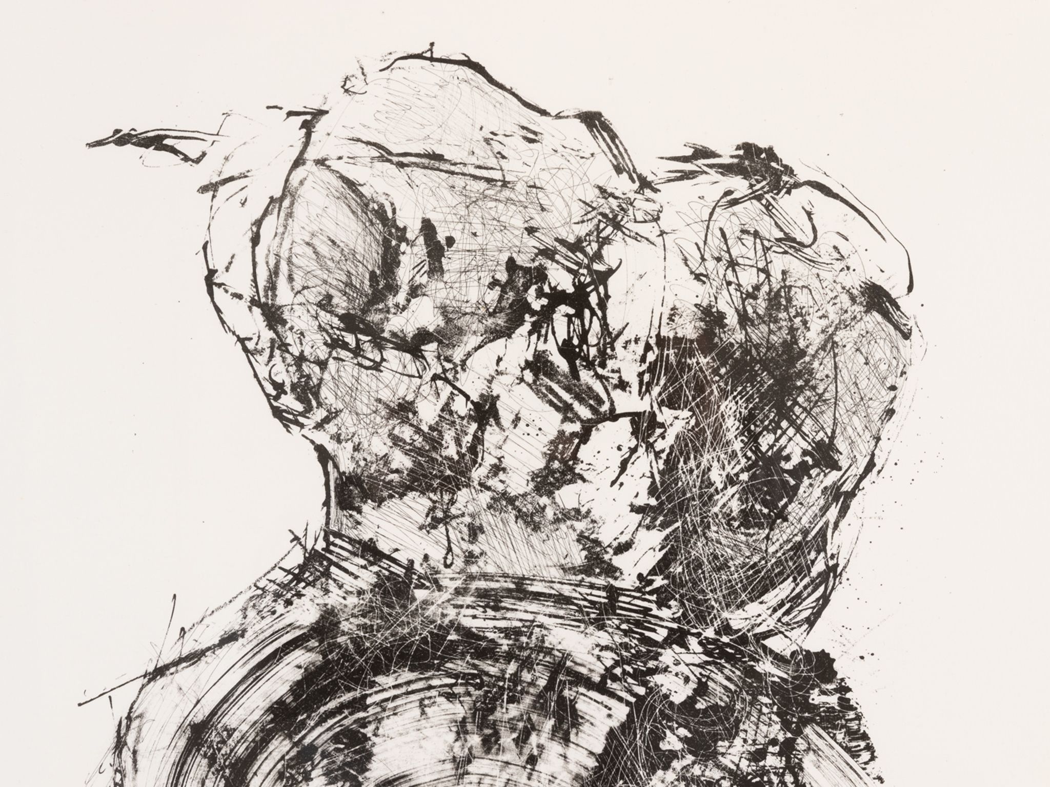 Rose, B/W Woodcut, 41 x 51 cm
