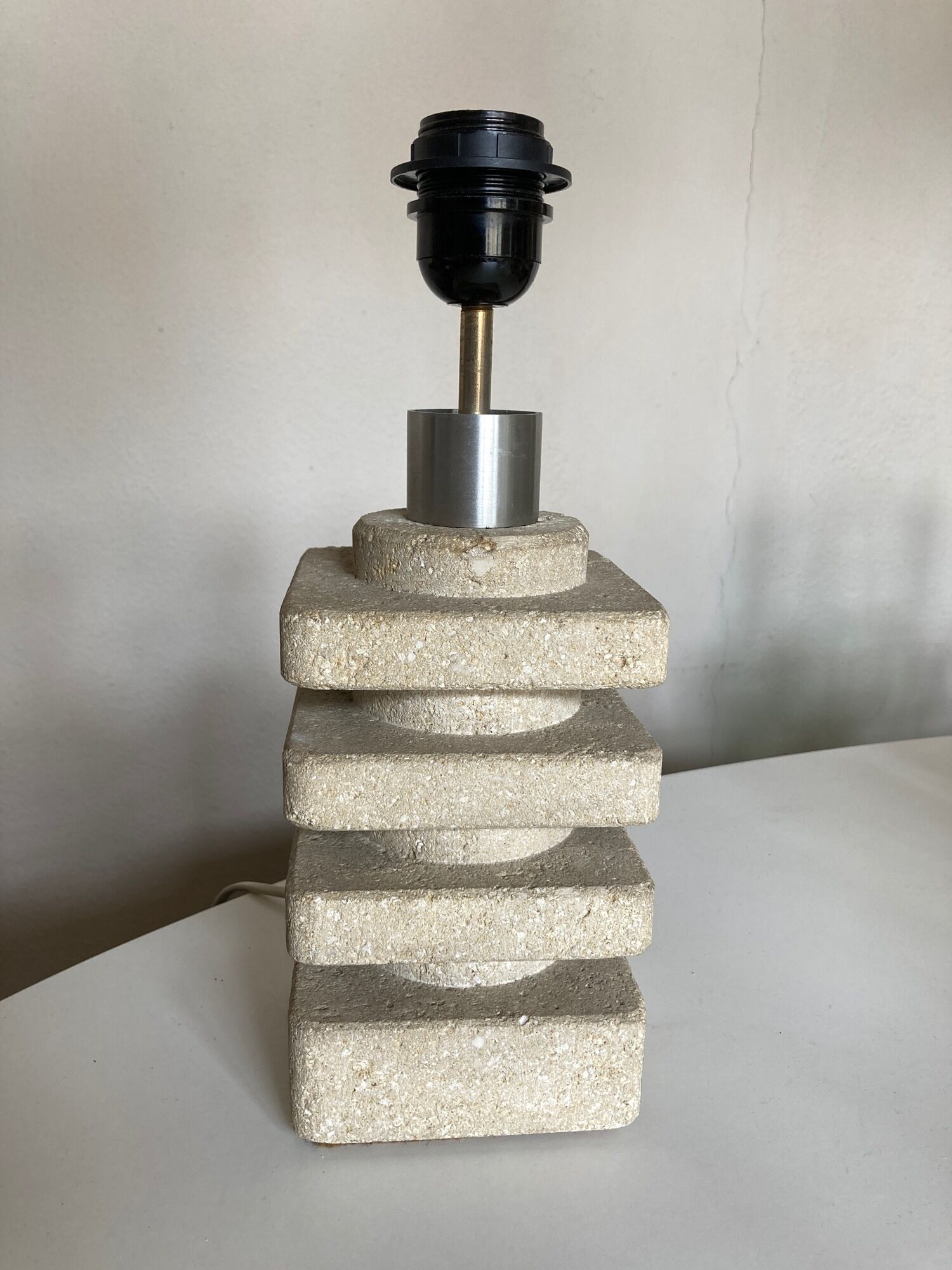 Lamp by Albert Tormos in limestone of the Luberon, Saint Tropez 1970