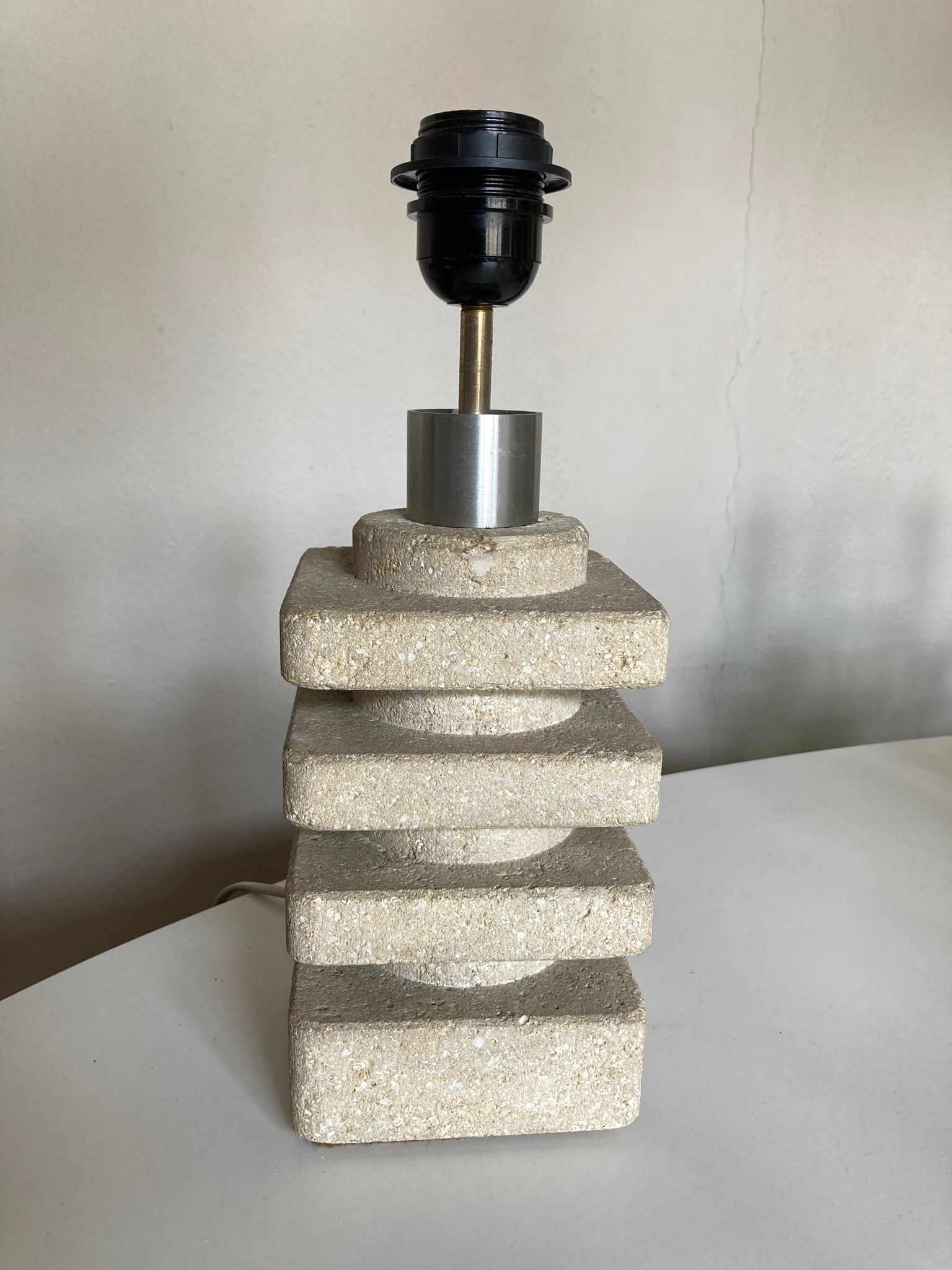 Lamp by Albert Tormos in limestone of the Luberon, Saint Tropez 1970