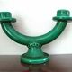 Pair of vintage green ceramic candlesticks