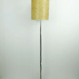 Floor lamp fiberglass shade chrome black metal 1960s