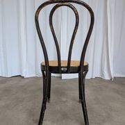 Vintage Bentwood Dining Chair: Black Thonet Style Cane Seat