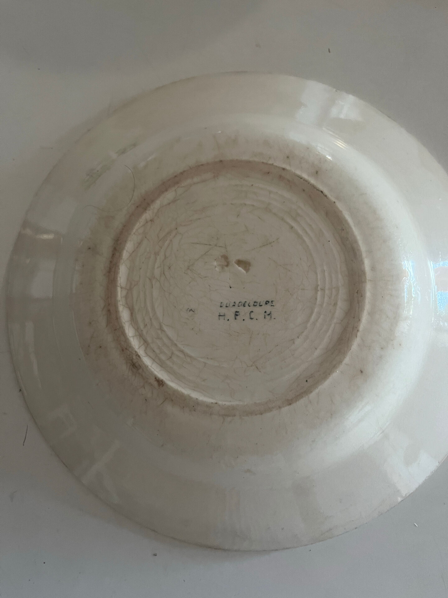 Set of 5 antique ironstone plates