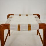 1940s, Jan Vanek Sculptural Oak Stool or Ottoman, Czechoslovakia