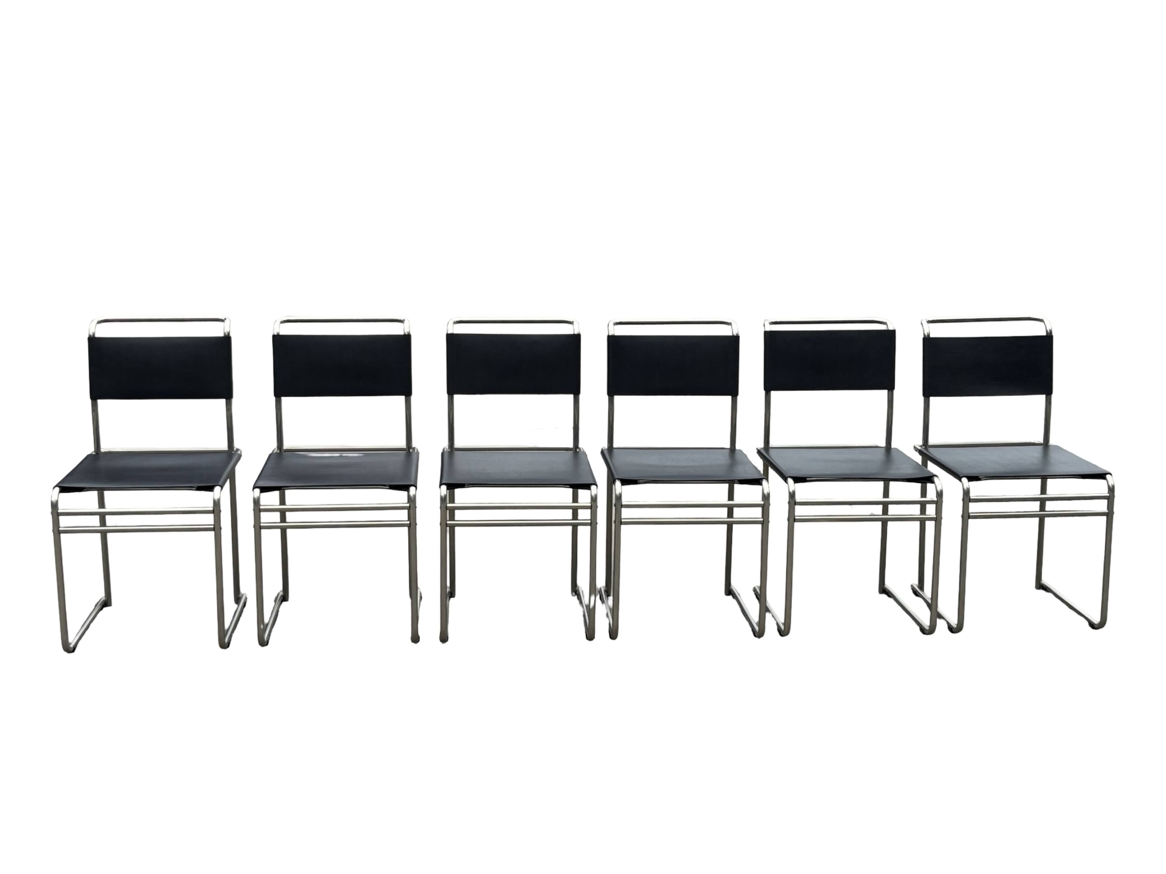 Set of 6 B5/B40 Chairs with Tubular Frame attributed to Marcel Breuer