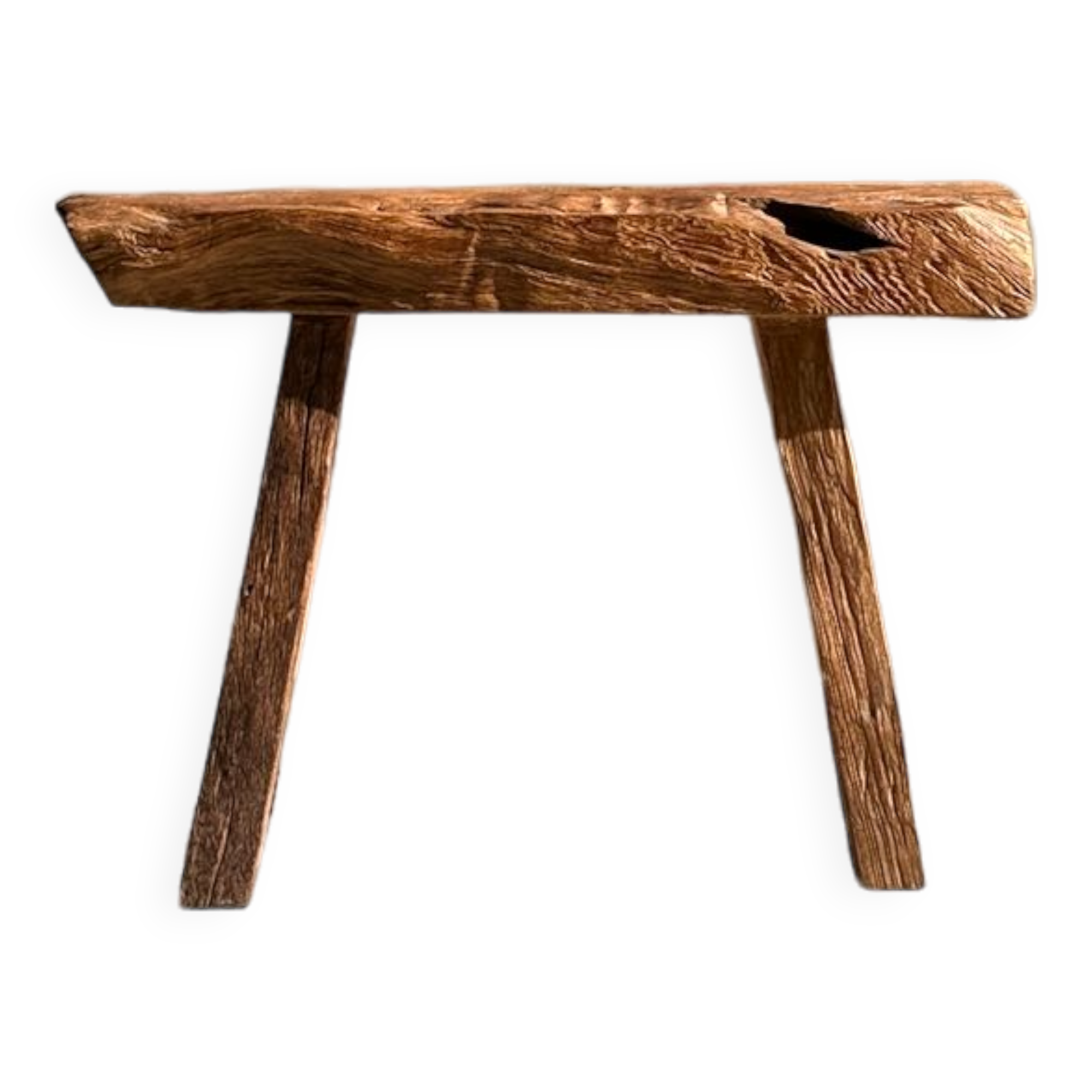 Small organic bench in upcycled Asian teak quadripod - Sungai