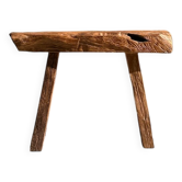 Small organic bench in upcycled Asian teak quadripod - Sungai
