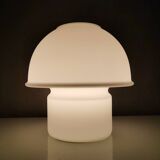 Glassh-tte Limburg 80s white glass mushroom table lamp