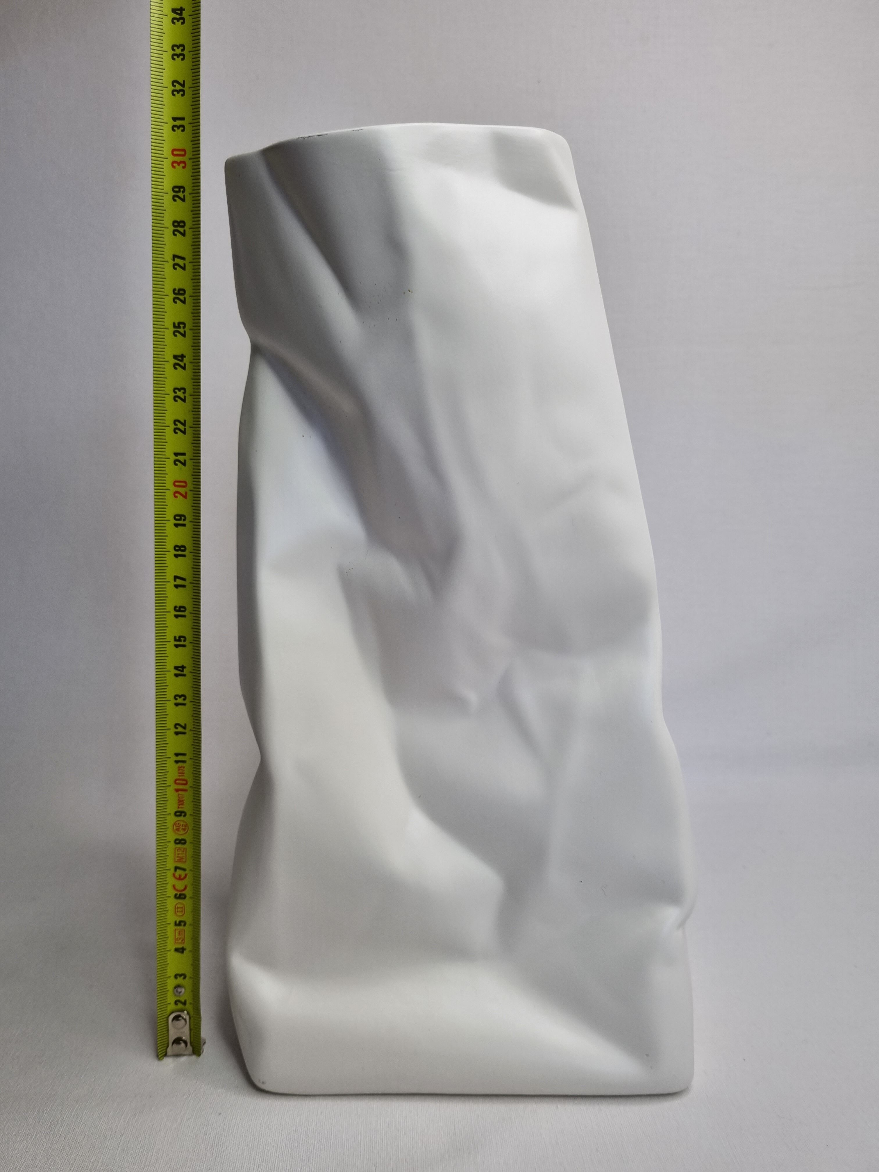 Bloomingville ceramic "Paper bag" vase, 30 cm