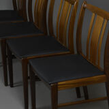 Ensemble de 4 chaises danoises en massif d'afomosia, années 60