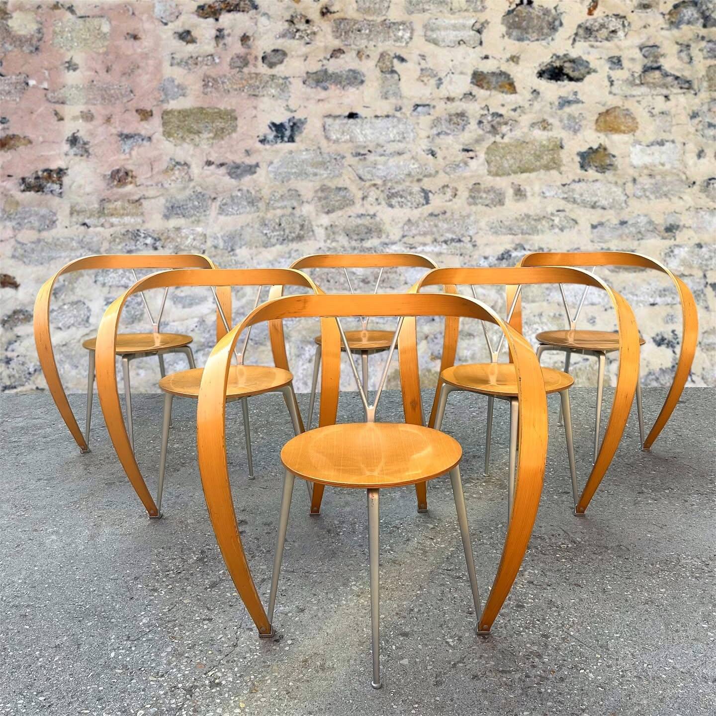 Suite de 6 chaises « Revers » par Andrea Branzi pour Cassina, 1990