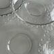 Set of 8 clear glass dessert plates – beaded rim – style