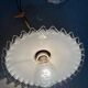 Antique wall lamp – opaline collar lamp with brass holder