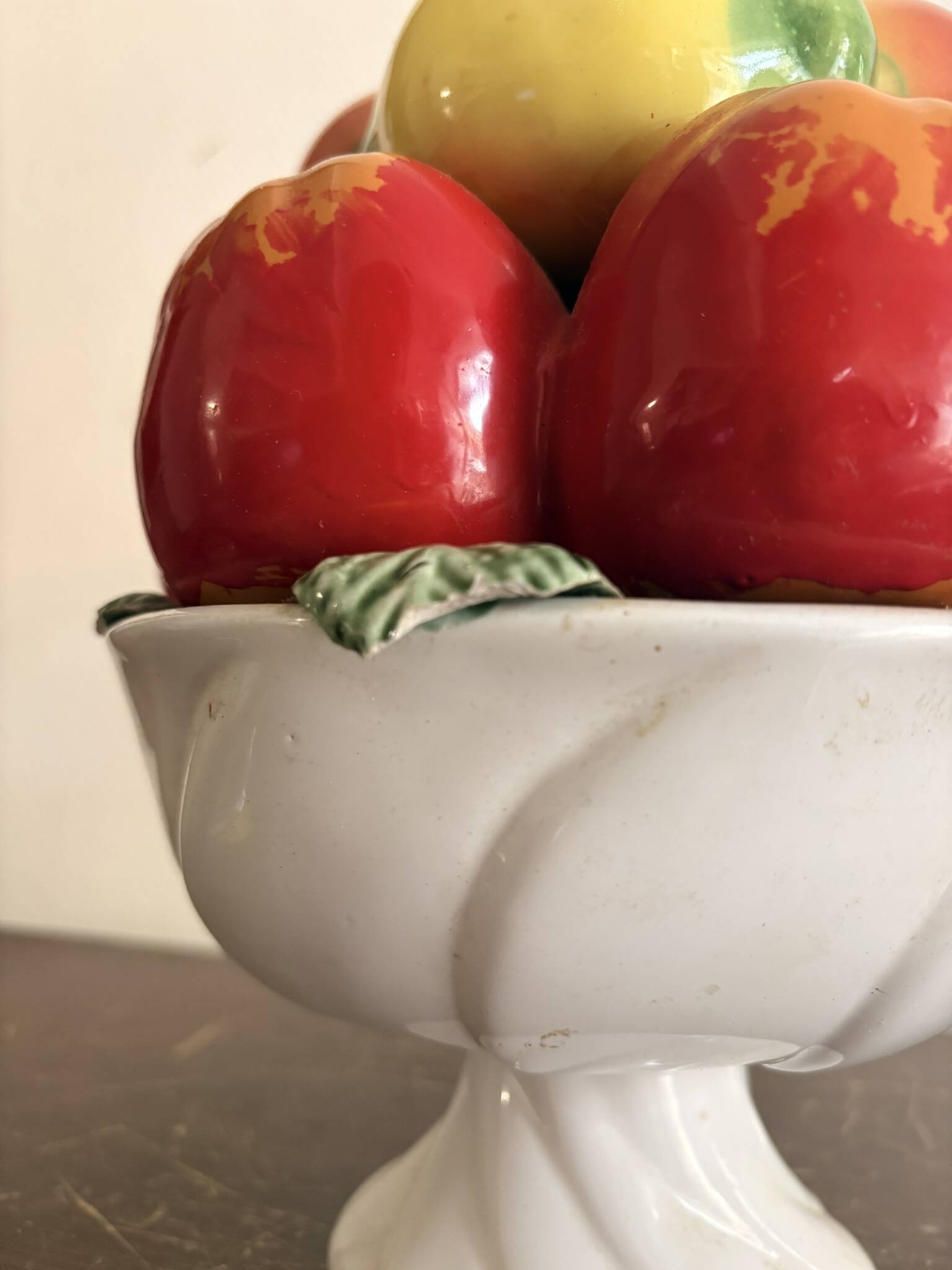 Fruit Bowl Centre Table Enamelled Ceramic Barbotine Vallauris Style