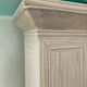 Console vintage en travertin, bois et verre