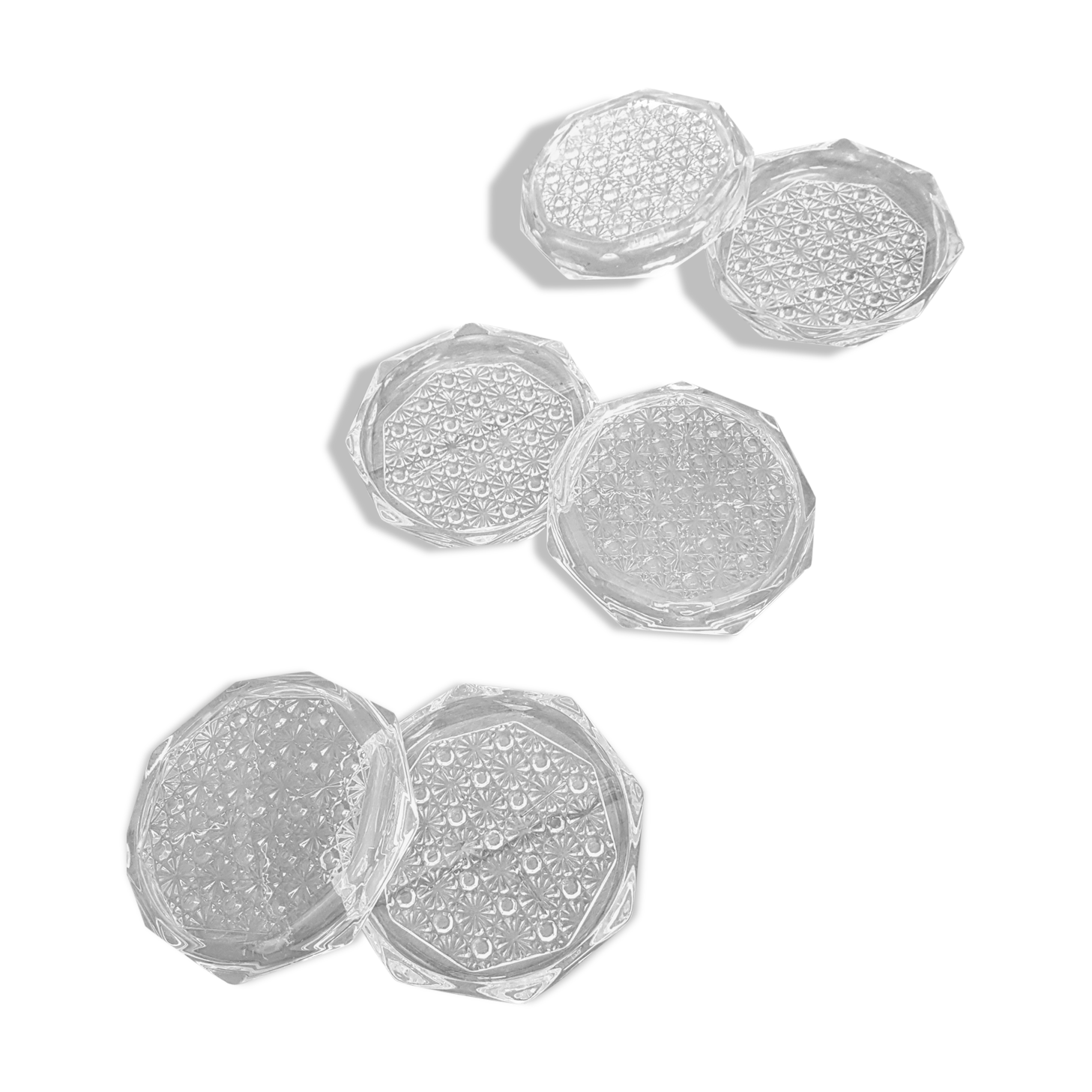 6 crystal verres dessous
