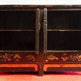 Antique Chinese low sideboard with 4 doors