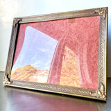 Metal frame in gold colored brass