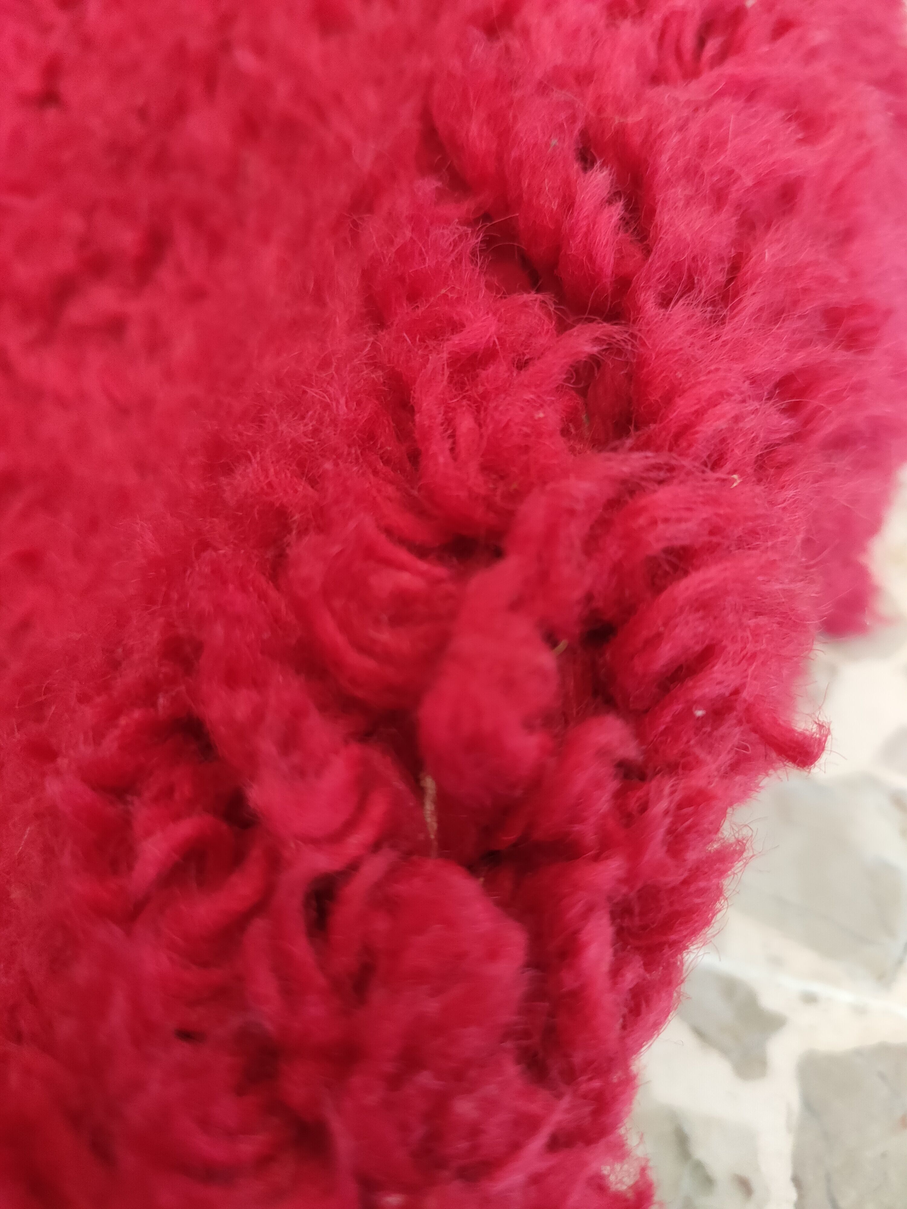 Round carpet vintage 70s wool