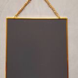 Set of 3 square mirrors in gold metal