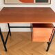 1960s modernist desk in wood and black metal, model CM172 by Paulin for Thonet.