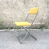 Yellow velvet folding chair